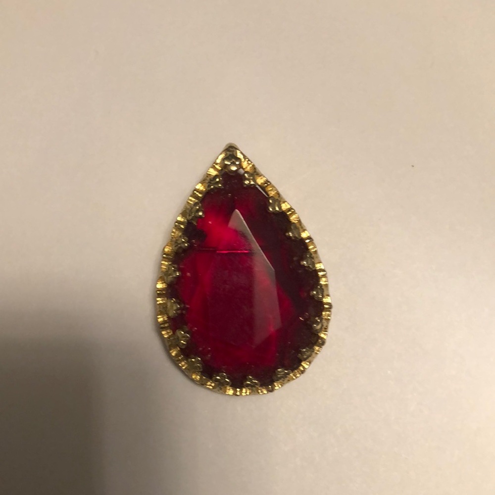 Vintage Red Crystal Brooch